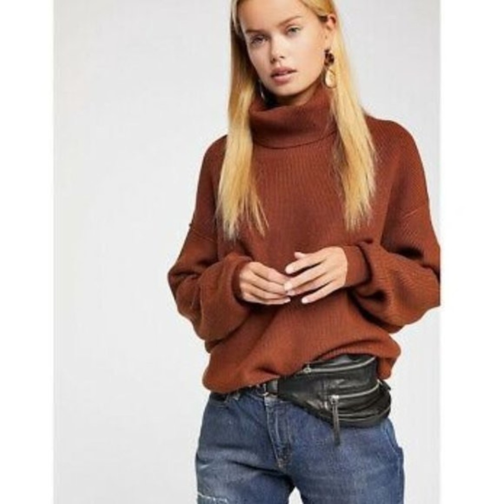Free People Softly Structured Knit Tunic Tobacco